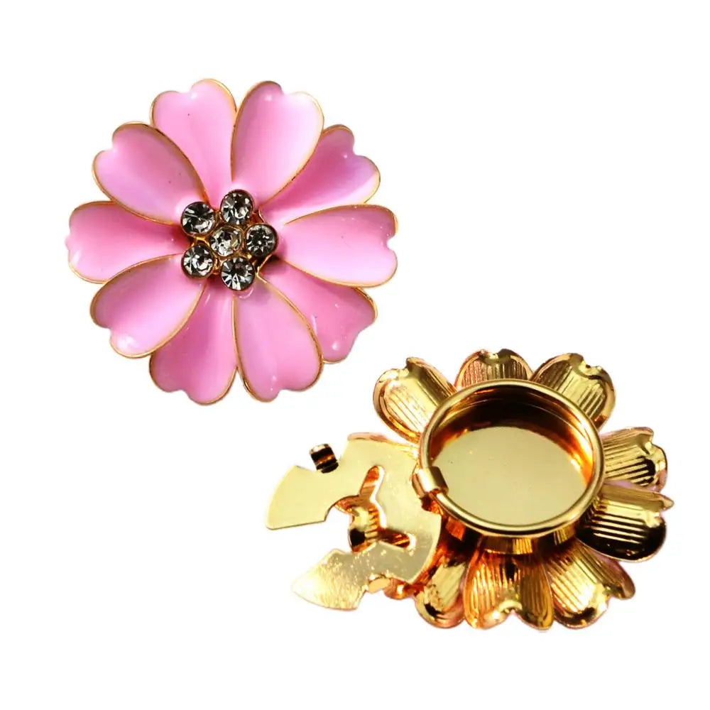 Rhinestone Flower Button Covers Decoration Jeans Dress Shirt Clothing
