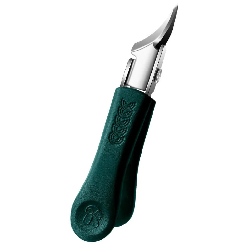 High-end Anti-Splash Slant Edge Nail Clipper Stainless Steel Eagle Beak Oblique Toe Nail Trimmers Trim Nails Fingernail Clipper Zpaxo Green