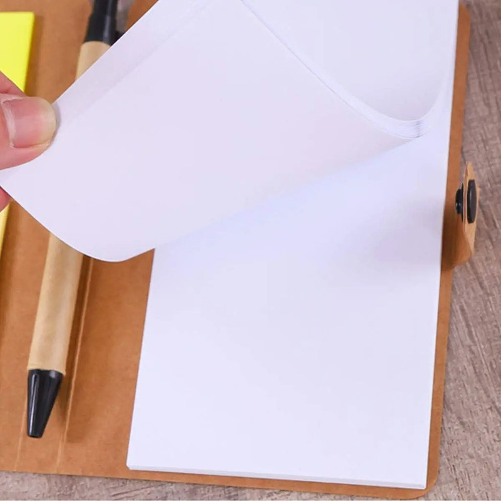 2-Pack Pocket Notebook Set with Sticky Notes & Pen | Travel Journal