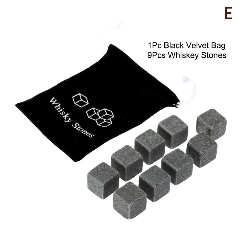 Father'S Day Gift For Men Whiskey Stones Set 8 Pcs Granite Ice Cubes+ 2 Pcs Cups For Whisky In Wooden Bottle Box Present For Dad Zpaxo E