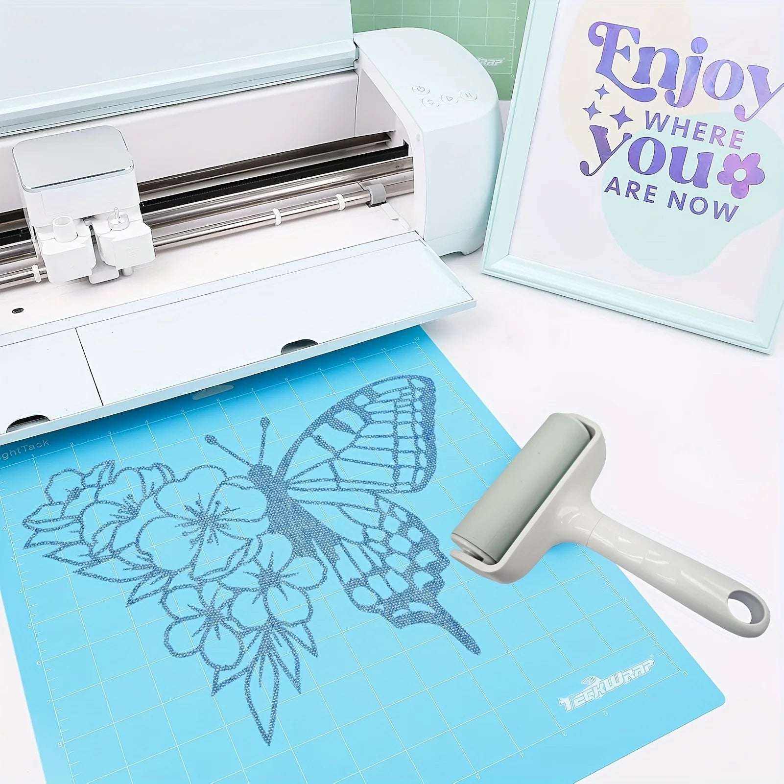 1Pc Rubber Roller for Crafts, Works with Fabric, Vinyl, Iron-On & Inking Blocks, Extend Life of FabricGrip Mat Zpaxo