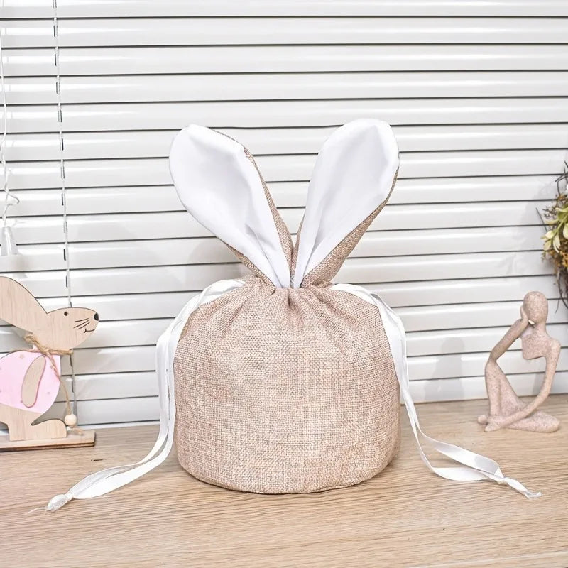 Personalized Easter Drawstring Bag Custom Name Bunny Basket Egg Hunt
