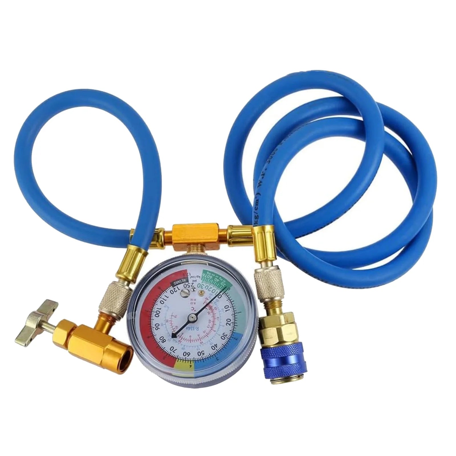 R134A Refrigerant Charging Hose Gauge Automotive AC Refill Compatible