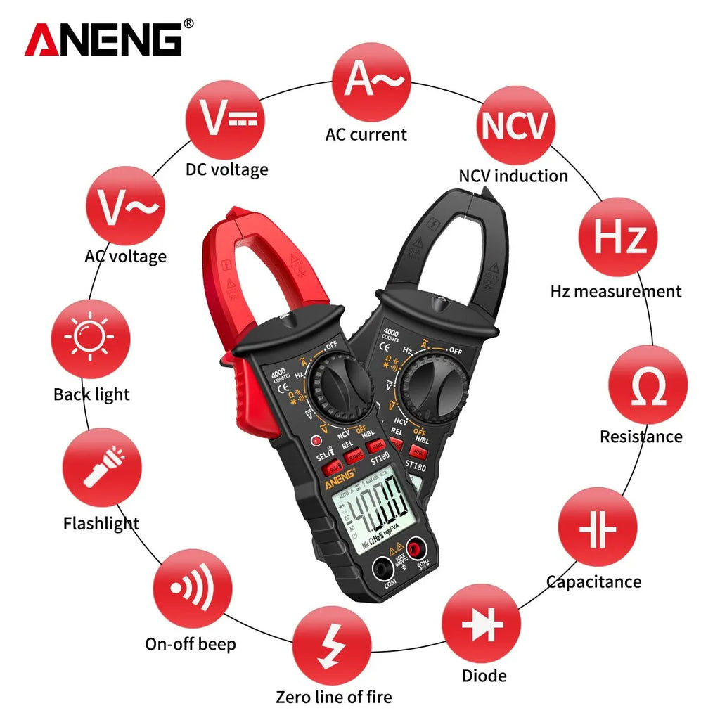 ANENG ST180 AC Current Multimeters 4000 Counts Digital Clamp Meters Zpaxo