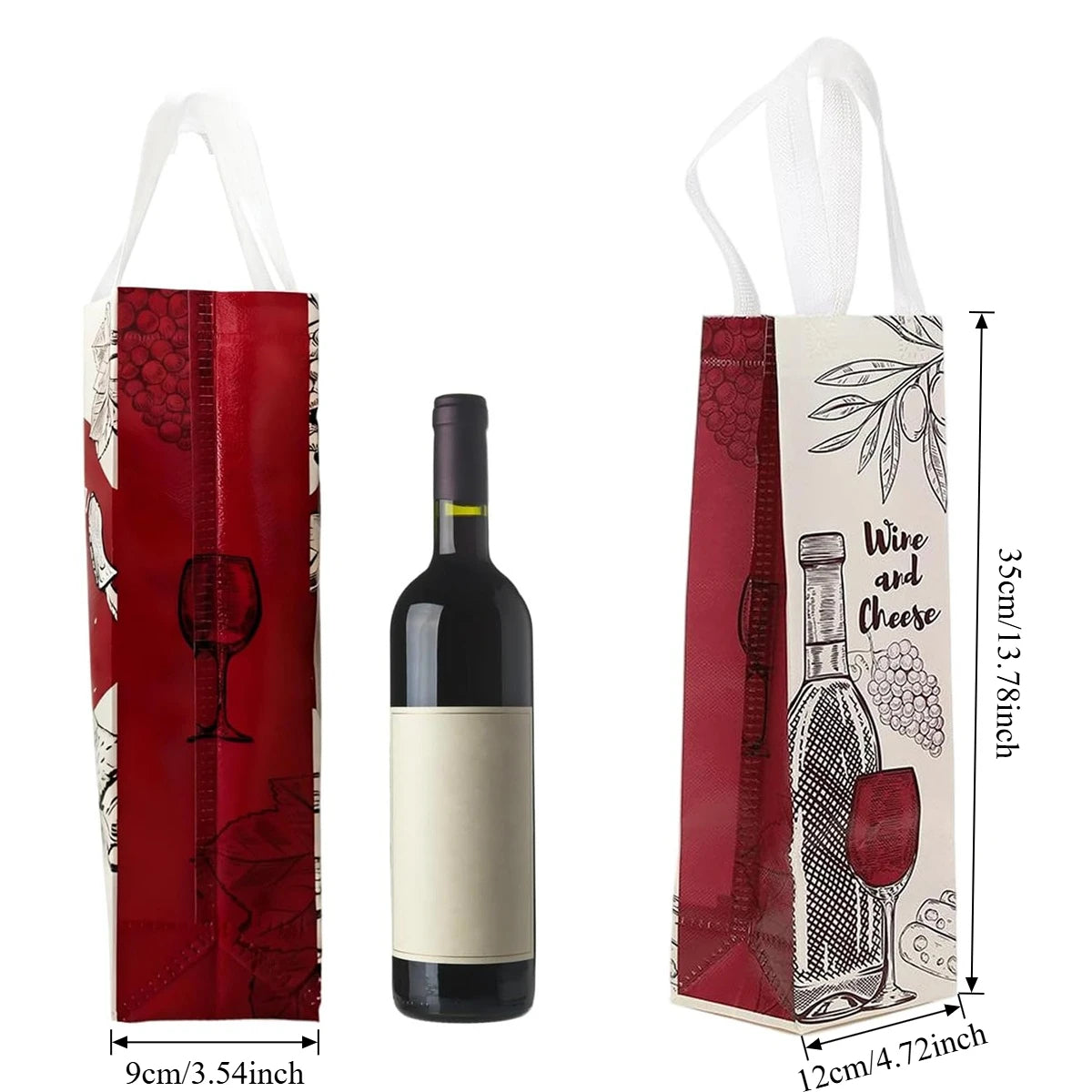 Wine Gift Bags Non-Woven Totes with Handles – 6/12/24 Pack