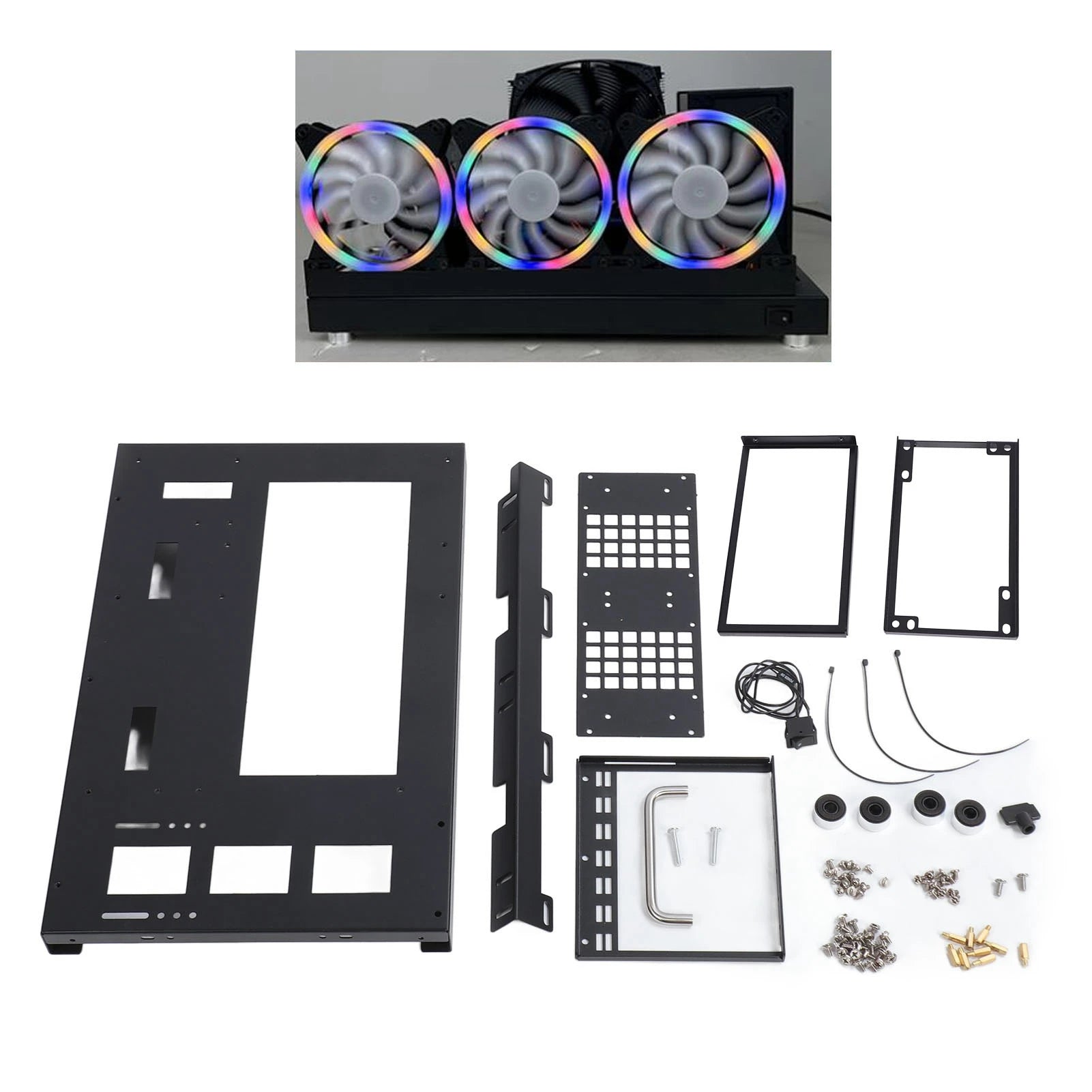 Computer Open Case Bracket Powerful Cooling Heat Dissipation Steel