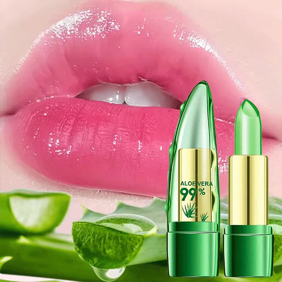 Moisture Lip Balm Aloe Vera Natural Lipbalm - Temperature Changed Color Lipstick Long Lasting Nourish Lips Care Makeup Zpaxo