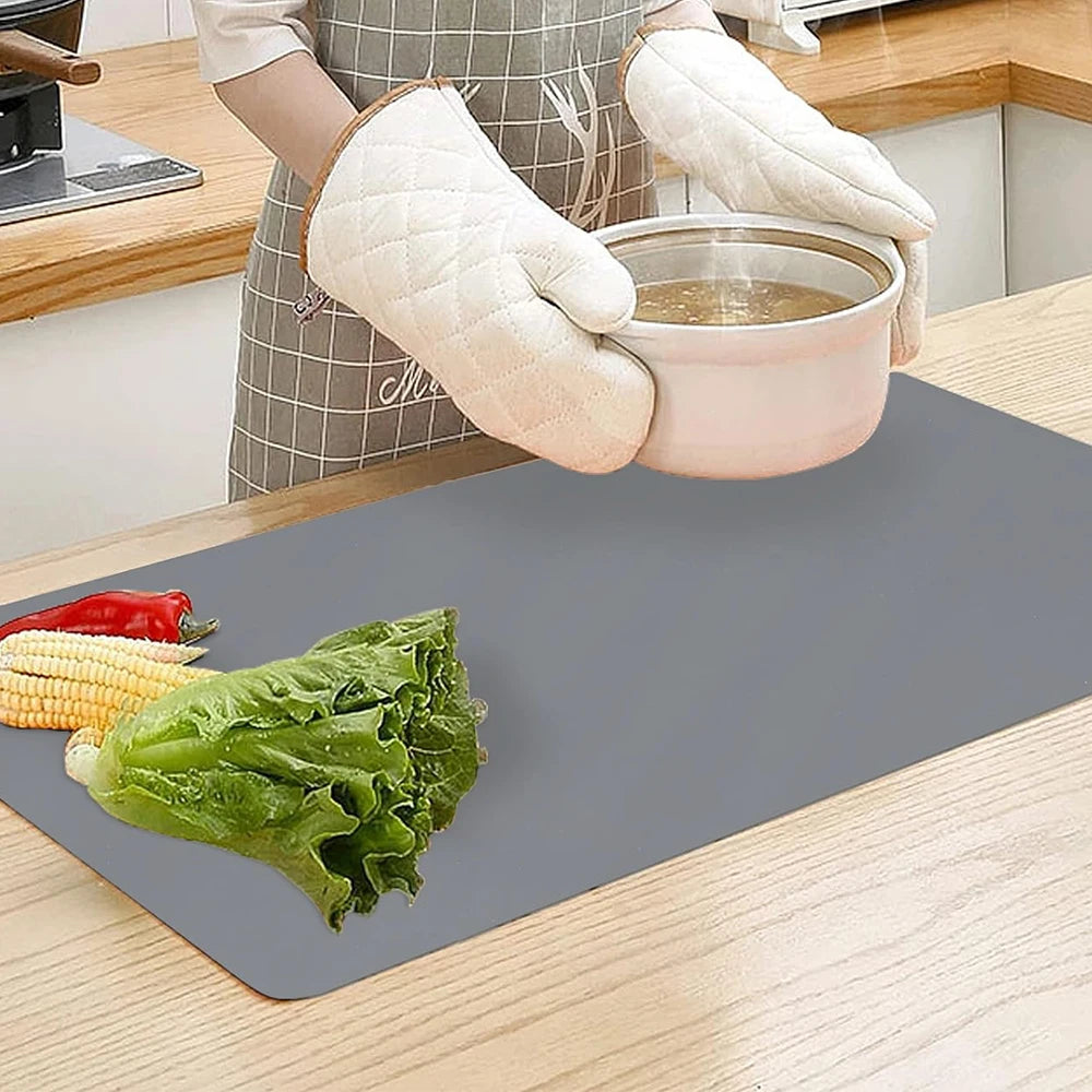 Table Protector Silicone Placemat 40x60cm Kids DIY Crafts Table Mat Heat Resistant Waterproof Non Slip Kitchen Counter Protector Zpaxo