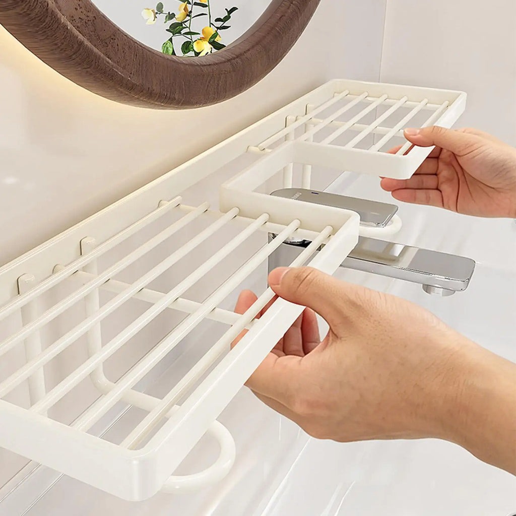 Faucet Storage Rack No-drill Carbon Steel Over Sink Holder Kitchen
