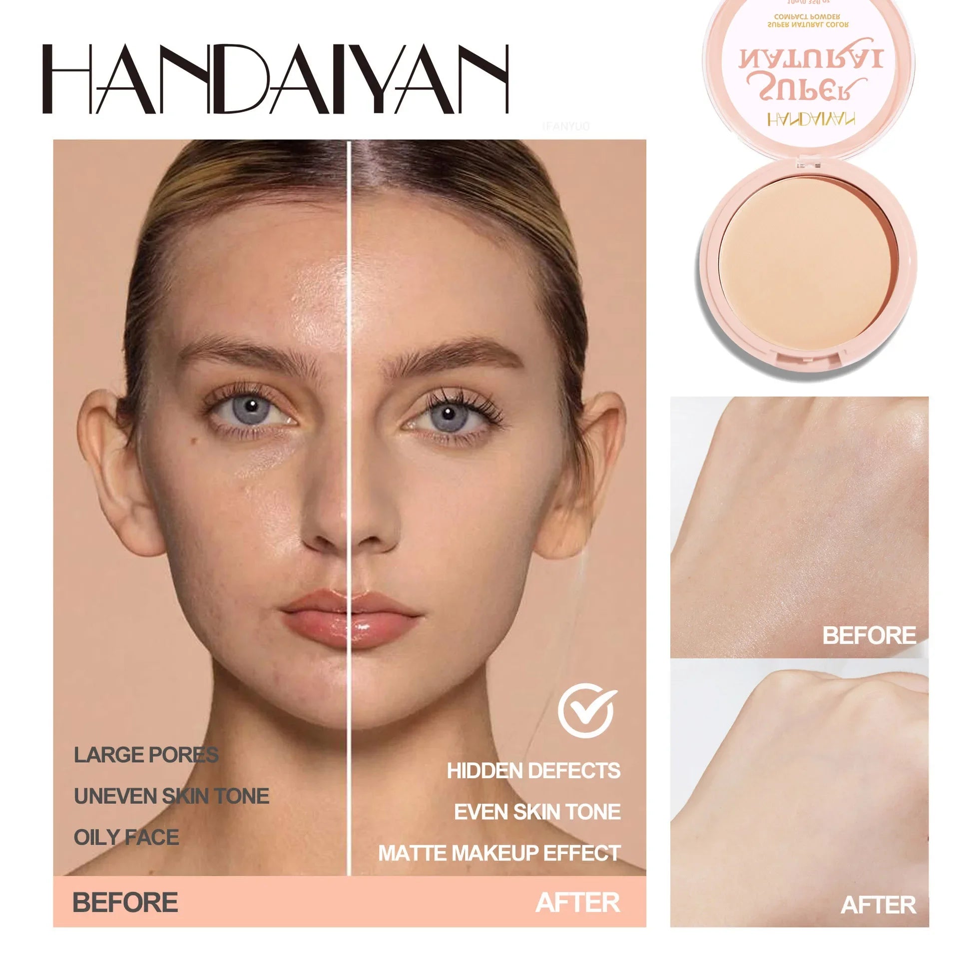 8 Colors Matte Face Pressed Powder 24 Hours Oil Control Natural