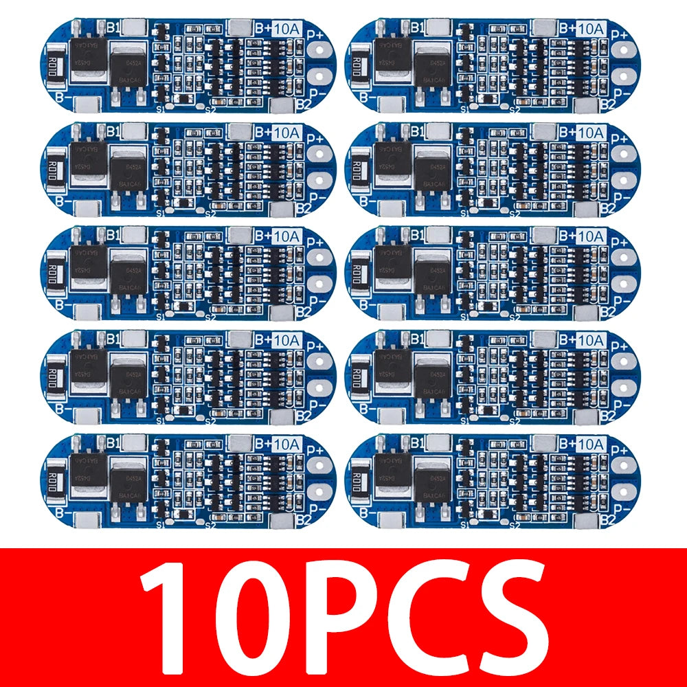 3S 10A 18650 Li-ion Battery Protection Board - 11.1V/12.6V Charger Module with Overcharge/Discharge Protection Zpaxo 10PCS