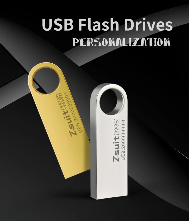 ZSUIT USB Stick Pen Drive Suspension Drive Usb Flash 32GB 64GB 128GB Memory Stick Metal Usb Flash Drive Laptop Usb U Disk 2.0 Zpaxo