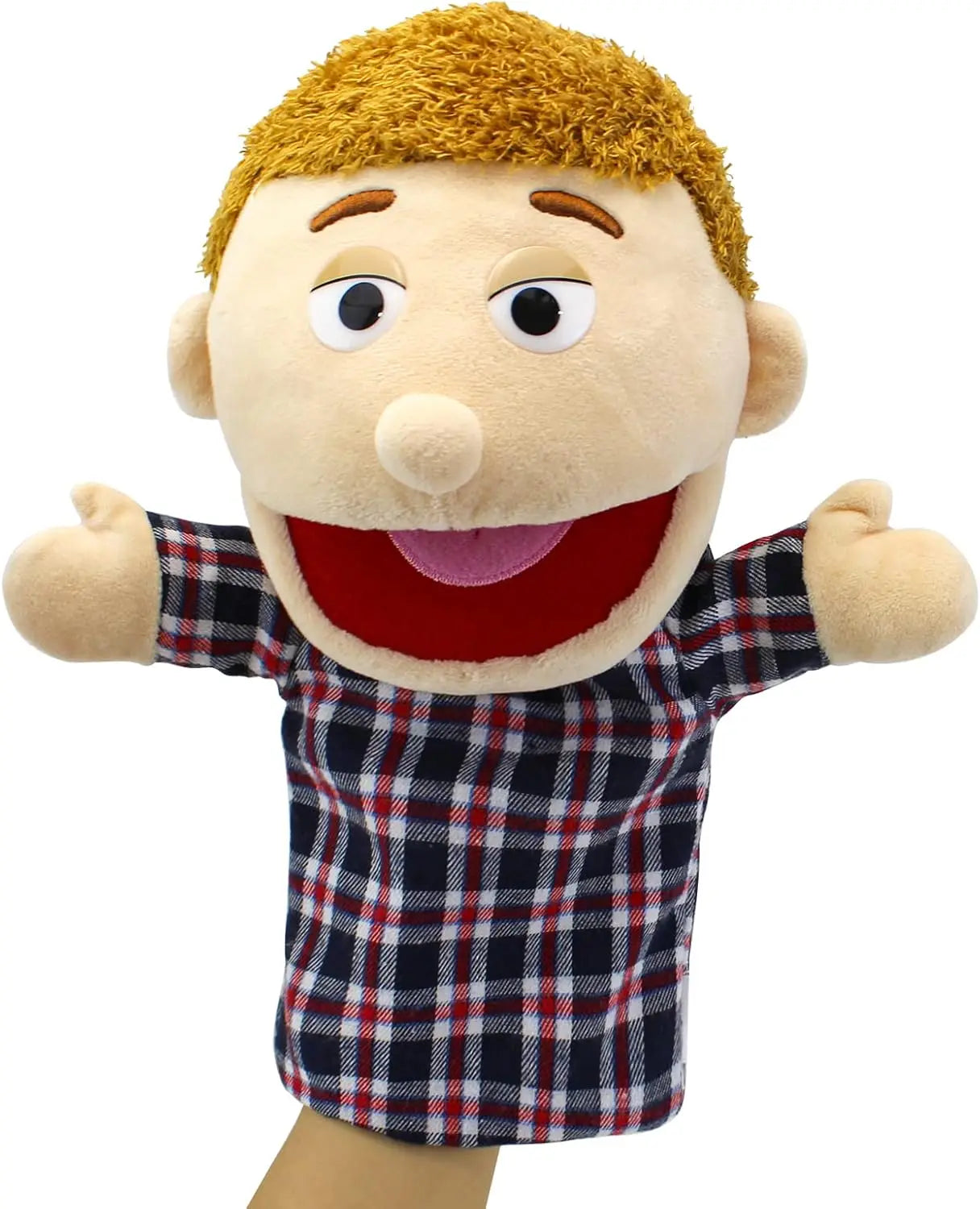 Family Plush Hand Puppets 28- Soft Skin-friendly Toy Open-mouth Zpaxo Father