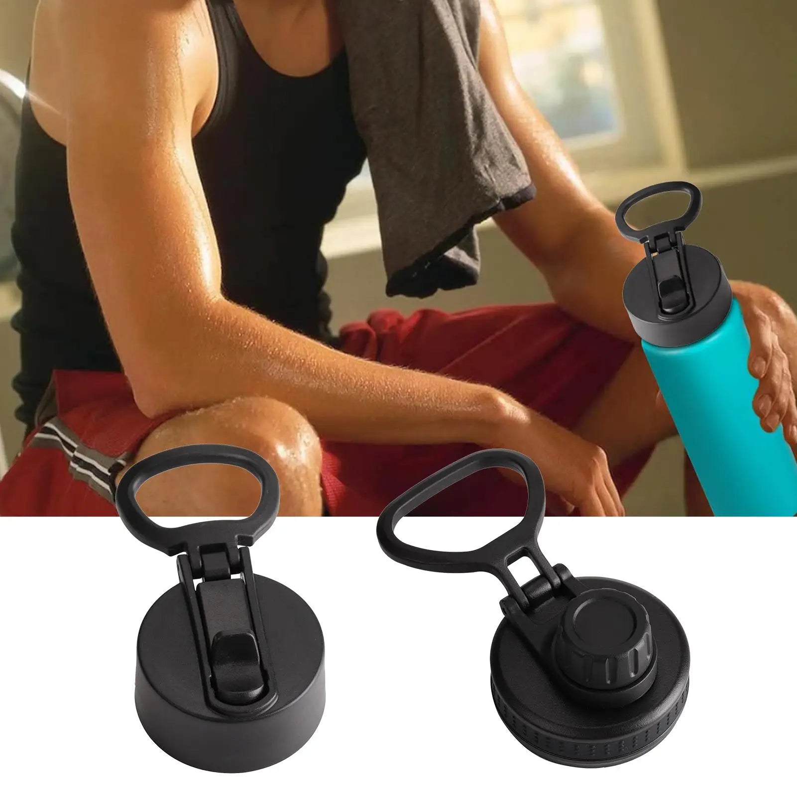 Water Bottle Lid Replacement Cup Mouth Cover Spout Handle Gym Outdoor