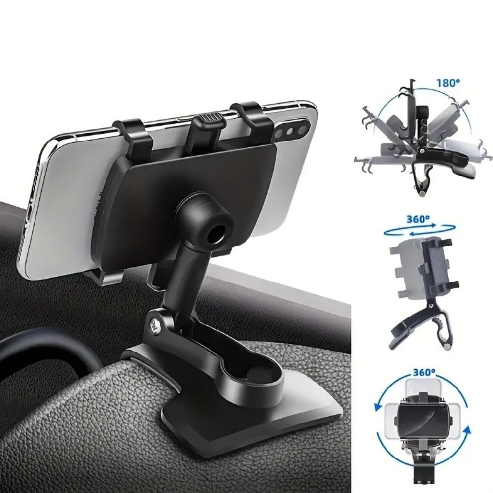 360° Car Phone Holder – Universal Dashboard Clip Mount GPS Car Phone Mount Zpaxo