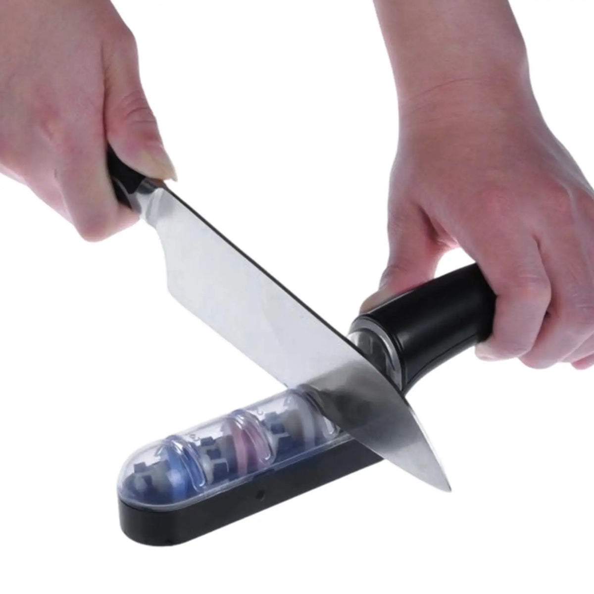 3 Stage Tool Sharpener Garden Knife Sharpening Stone Anti Slip Handle Zpaxo