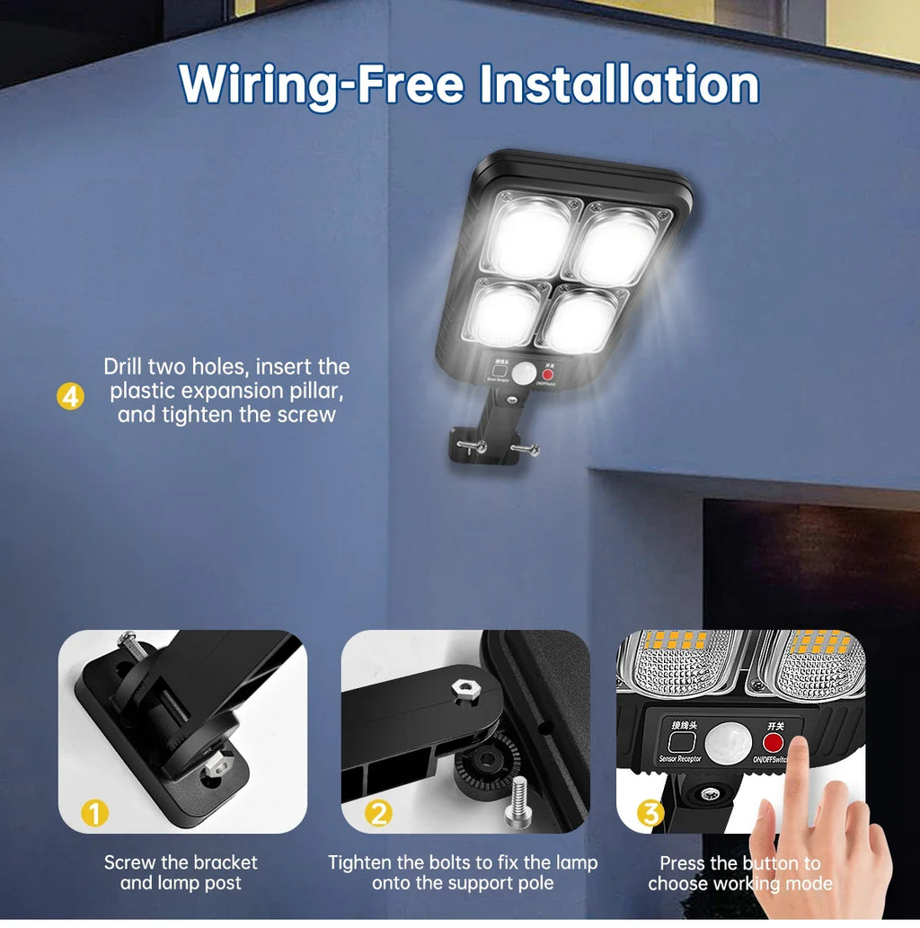 Solar Street LED Light IP65 Waterproof Outdoor Motion Sensor Lights Zpaxo