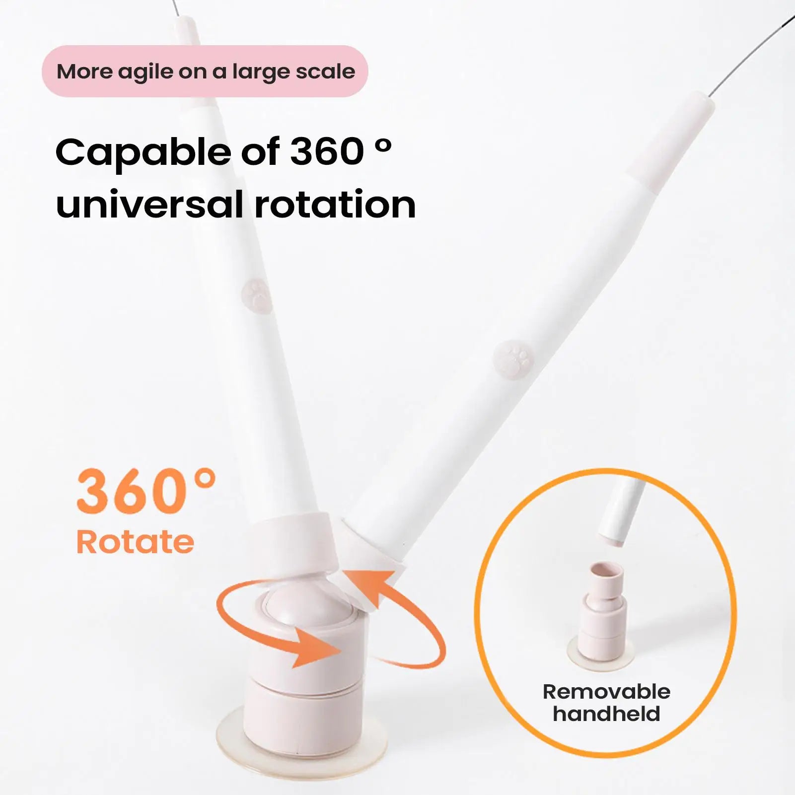 Interactive Toys for Cats Detachable 2-Mode Pet Exercise Teaser Stick Electric Cats Teaser Wand Toys for Small Medium Large Zpaxo