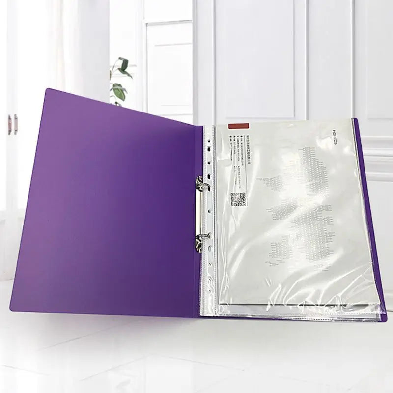 A4 Ring Binder Colorured Transparent Loose-leaf Paper File Folder