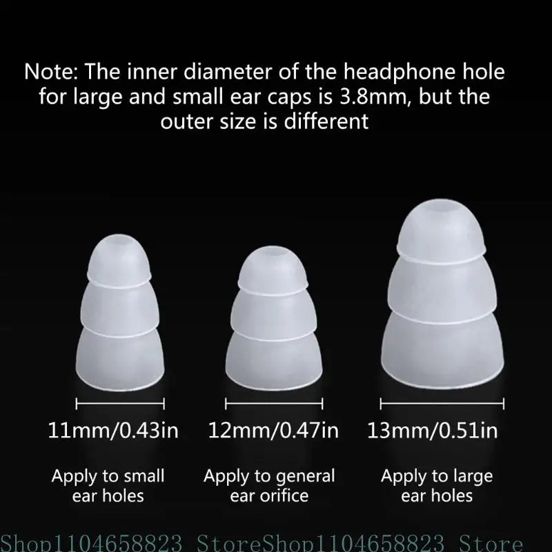 Triple Flange Eartips Eargels Earpads Ear Tips Silicone Bud Eartip for Inside Diameter 3.8mm-4.5mm In-Ear Earphone Zpaxo