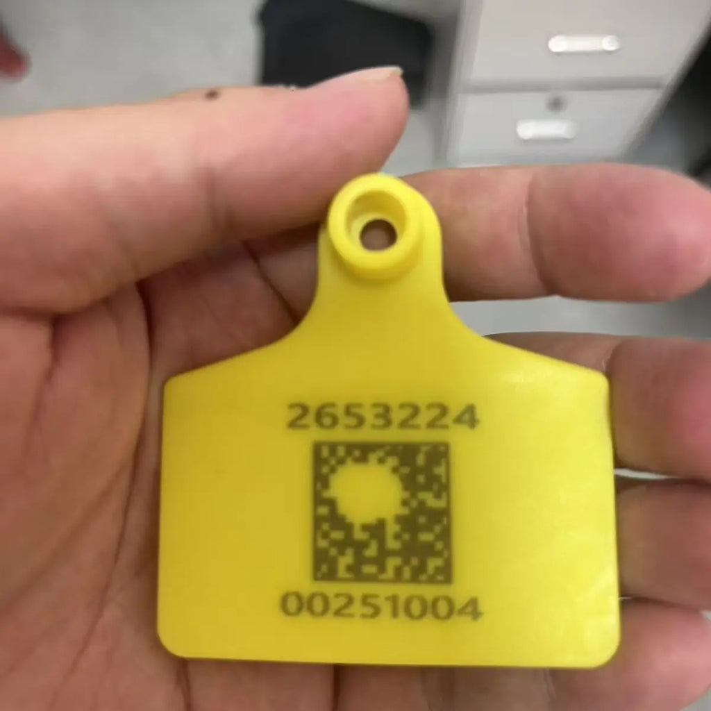 Custom Cattle Ear Tag Laser Printing Farm Name Telephone Number LOGO