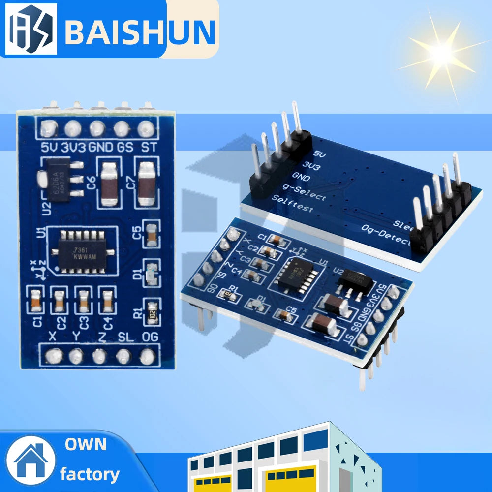 MMA7361/MMA7260 Accelerometer Module: 3.3V/5V Dual Voltage – Works for Arduino UNO & Raspberry Pi Zpaxo Default Title