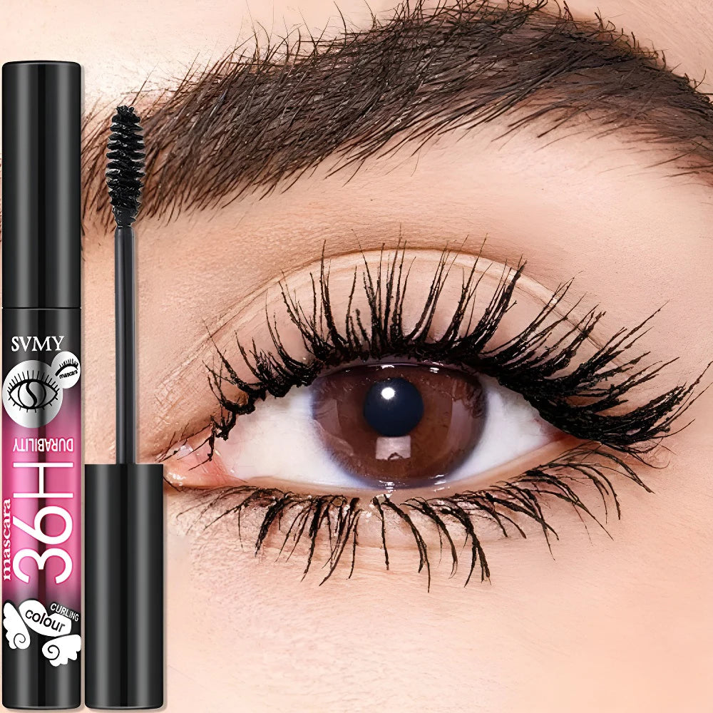 Prolonged 36H Curling Mascara Waterproof Silk Thin Brush Head Smudge Proof Volumizing Non-caking Mascara Makeup Lash Extension Zpaxo Black