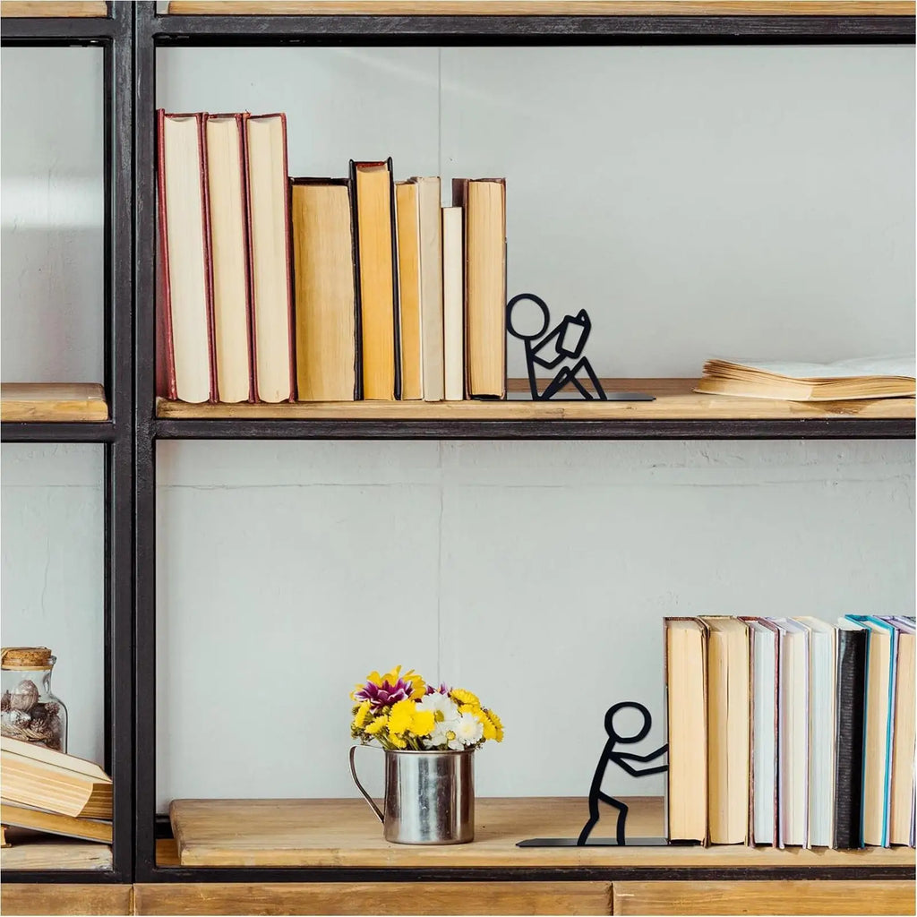Book Ends Space-saving Metal Organizer Stopper Organzier Kids Room