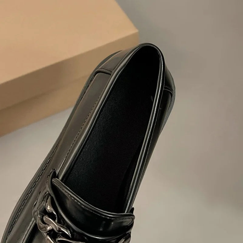 Spring PU Leather Women's Shoes British Slip-on Platform Mary Jane