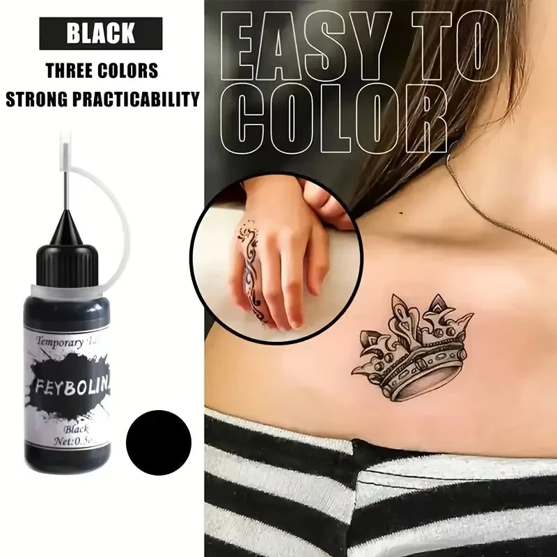 Colorful Tattoo Juice Paste,Easy-to-Use Henna Tattoo For Body Paint DIY Tattoos Temp, DIY Fake Tattoo Semi Permanent For Women Zpaxo