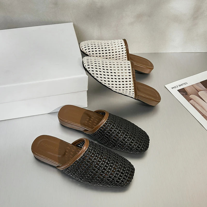 Hollow-out Baotou Sandals Slippers Women 2025 Summer High-end Sense