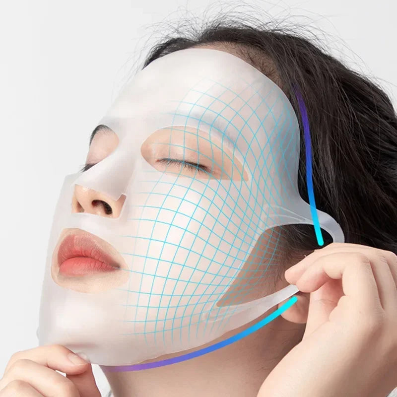 3D Silicone Mask Face Women Skin Care Tool Hanging Ear Gel Sheet
