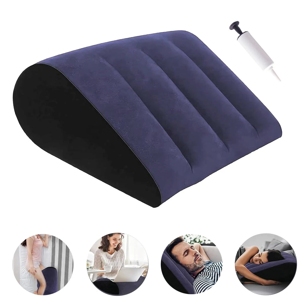 Inflatable Wedge Pillow – Ergonomic Back & Leg Support + Pump