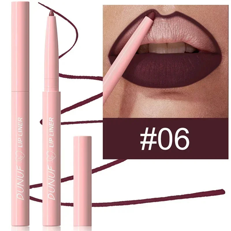 Waterproof Matte Lipliner Pencil Red Contour Tint Lipstick Long Zpaxo 06