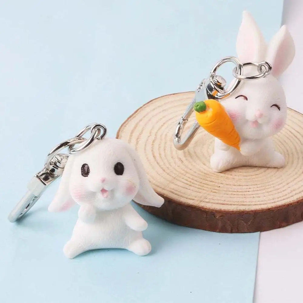 Gift Doll Accessories Resin Bag Trinket Car Pendant Rabbit Key Rings Keyring Ornaments Key Chain Pendant Rabbit Key Chain Zpaxo