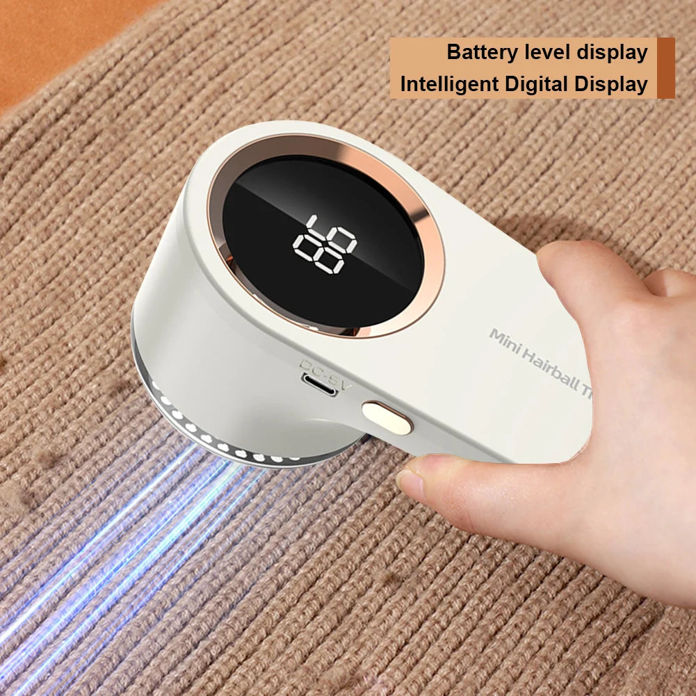 Electric Lint Remover Fabric Shaver Digital Display Debobbler Clothes Shaver USB Rechargeable Ergonomic for Clothes Sweater Zpaxo