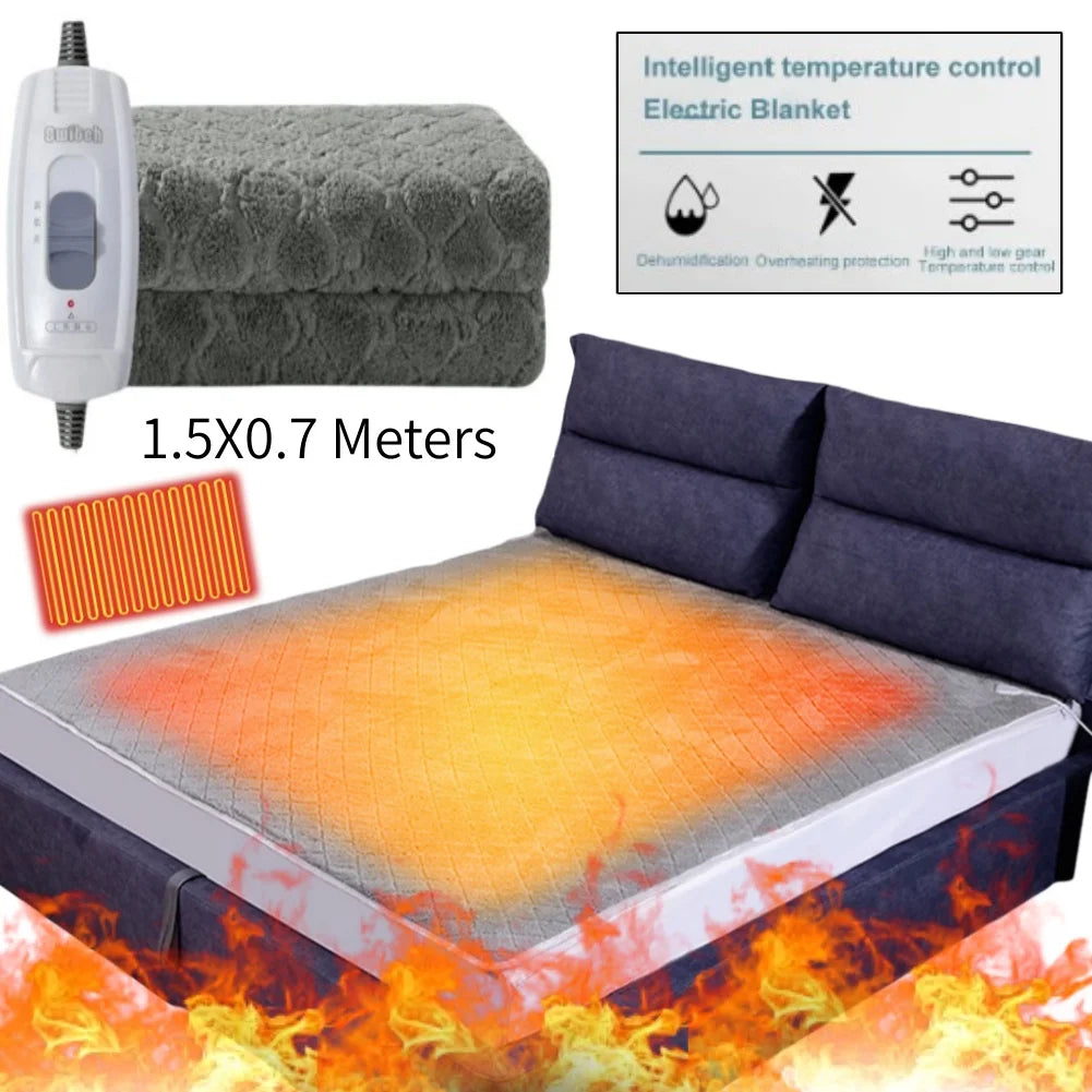 1 5x0 7M 220V Electric Blanket Woolen Thicker Heater Heated Mattress