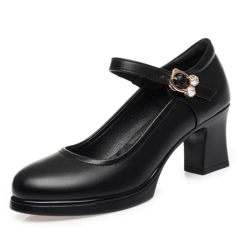 Waterproof Platform Heel Round-head Summer Model Training Special Zpaxo