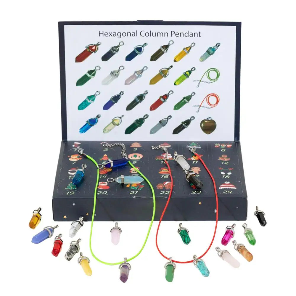 Crystal Advent Calendar 24 Days Christmas Countdown Pendant Girls