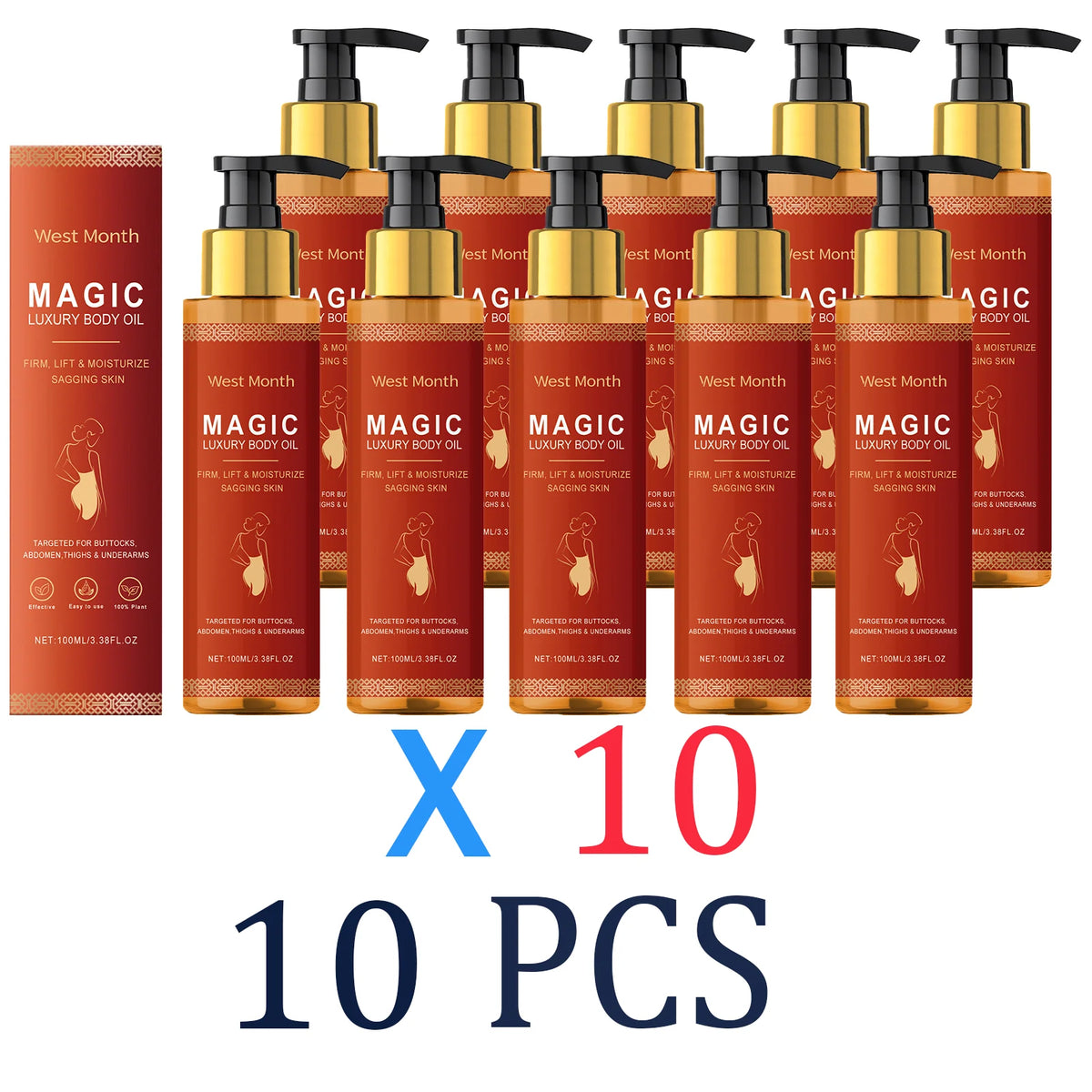 1/2/3/4/5/6/7/8/10Pcs Collagen Body Oil Long Lasting Moisturization Stabilizing Restoring Flaky Skin Care Barrier Protection Oil Zpaxo 10 Pcs