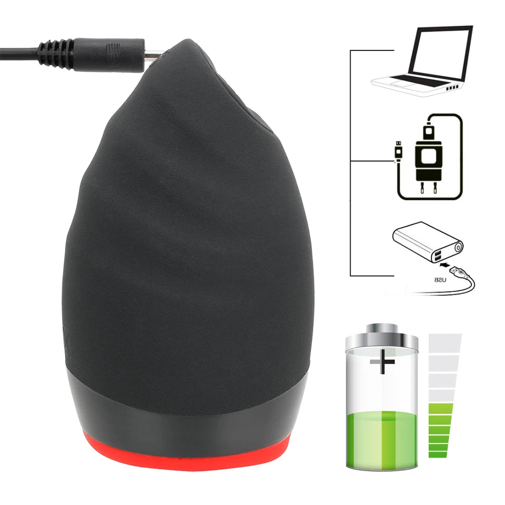 Erotic Silicone Heating Oral Sex Cup 6 Vibration Models Blowjob Toys
