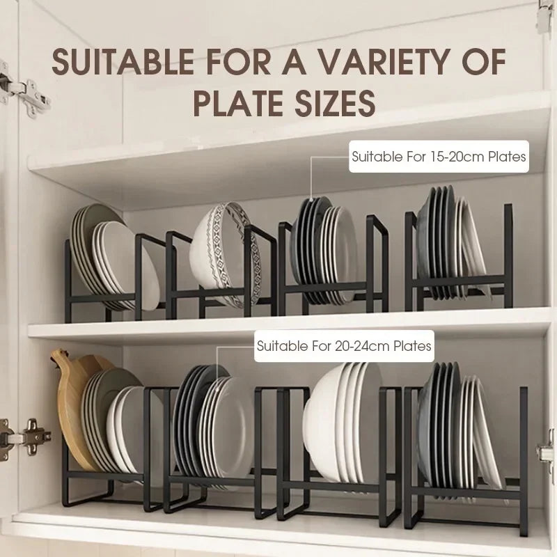 Layered Dish Rack – Countertop & Cabinet Plate Storage Organizer Dish Storage Rack Zpaxo