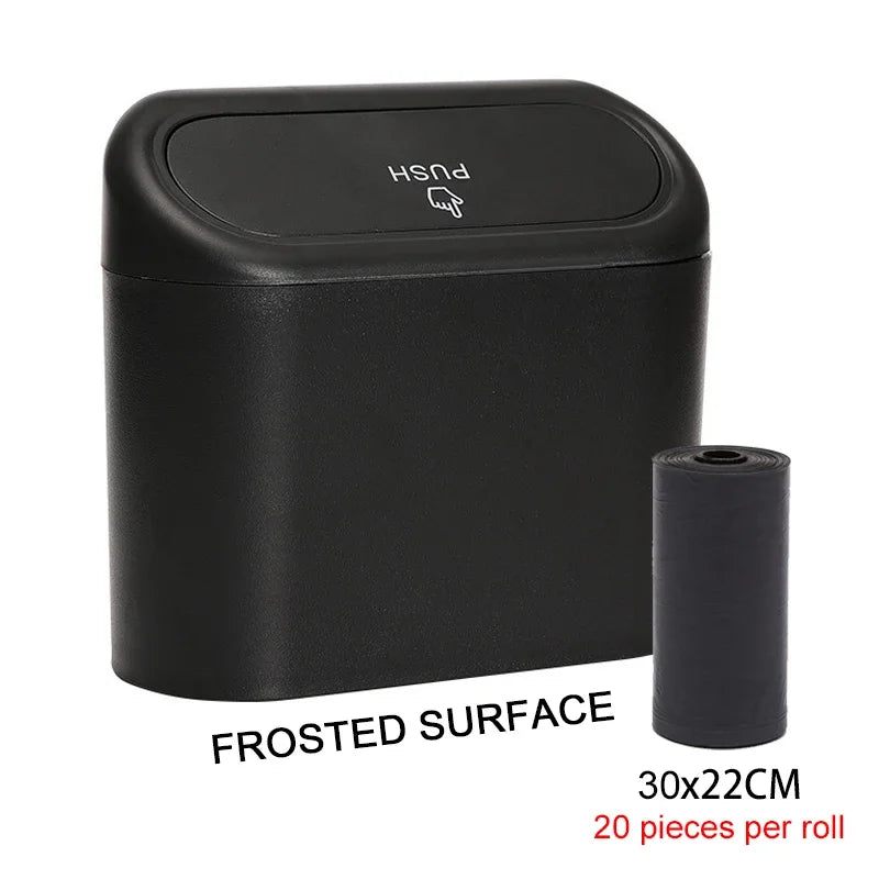 Car Trash Can with Lid – Hanging Dustbin & Clip Holder