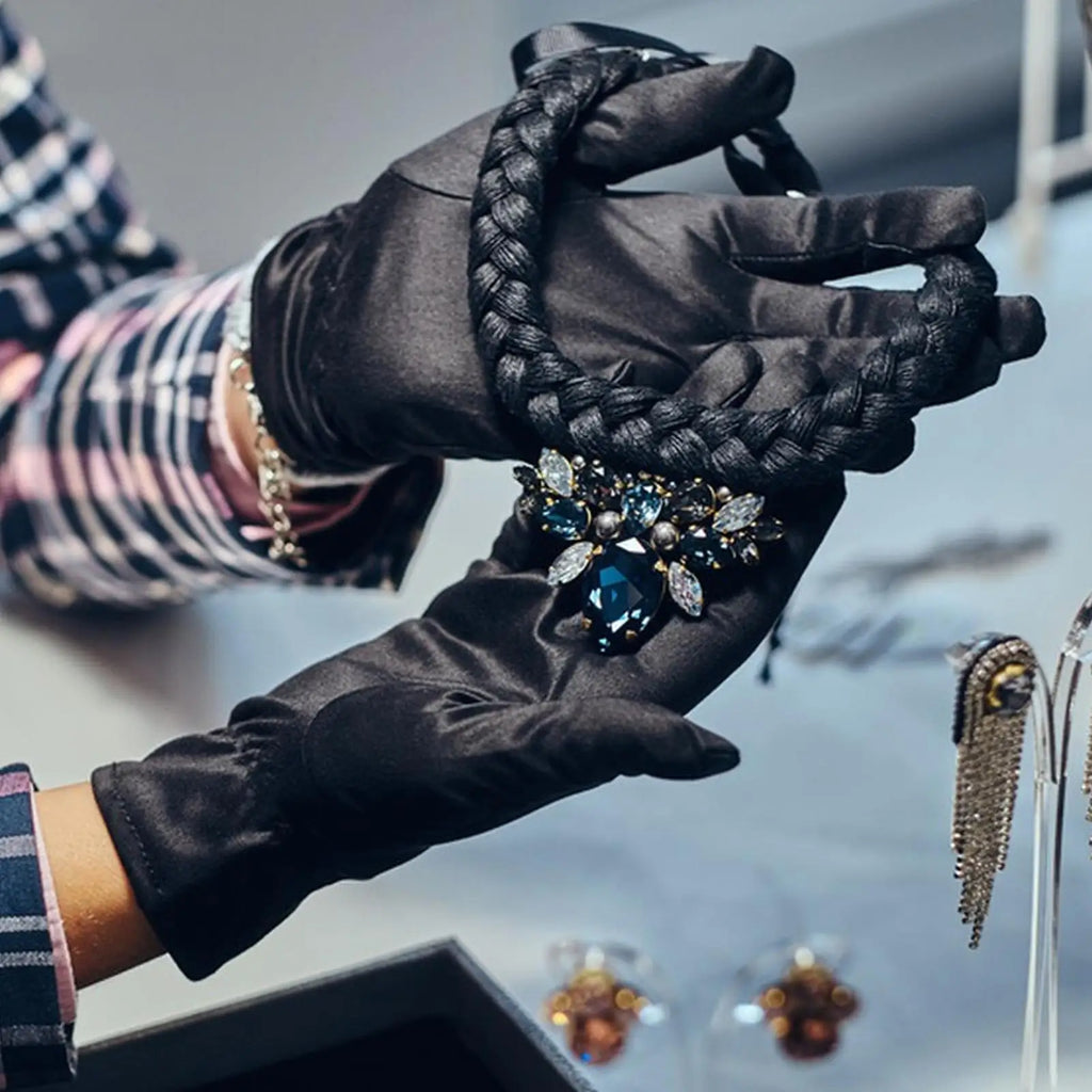 Black Jewelry Inspection Gloves – Fingerprint-Free Wrist Gloves Jewelry Inspection Gloves Zpaxo