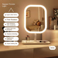 Niche Modern Desktop Vanity Mirror 3 Color Light LED Makeup Mirror Touching Mirror Women Bedroom Dressing Mirror Zpaxo WHITE