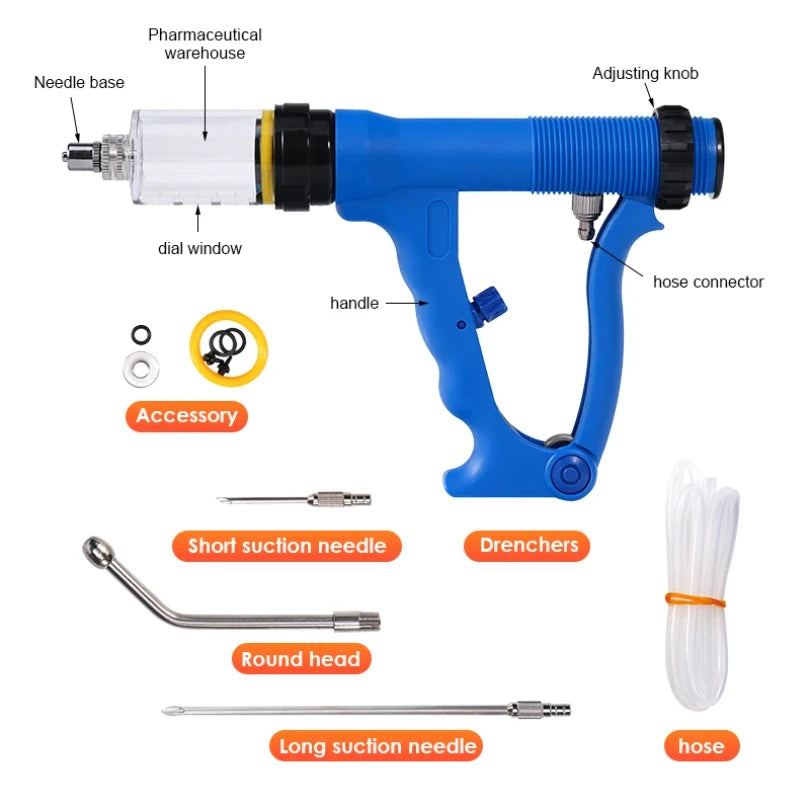 Veterinary Drench Gun 10–50ml | Livestock Dosing Device Veterinary Drench Gun Zpaxo