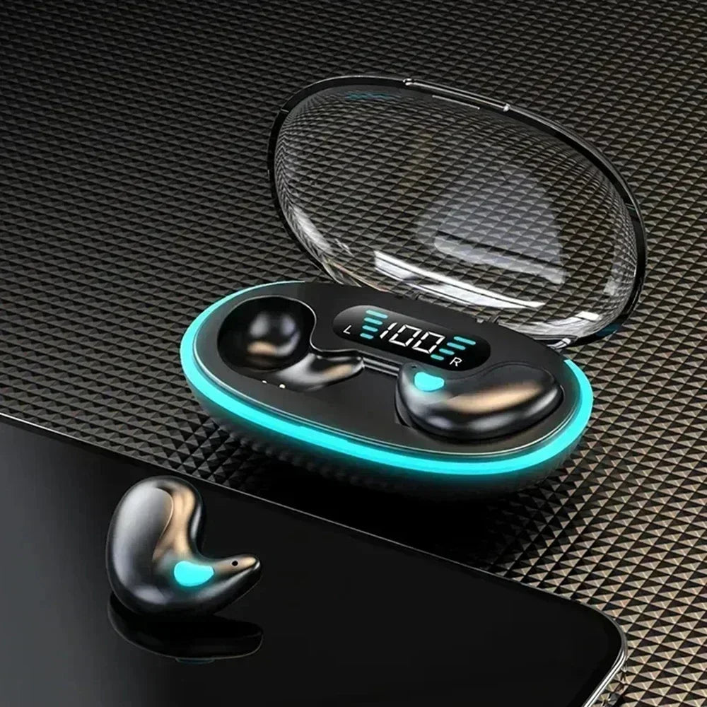 Mini Invisible Sleep Wireless Bluetooth Earphones High-definition Zpaxo black