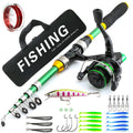 1.8m Carbon Telescopic Fishing Rod & Reel Combo Spinning Set