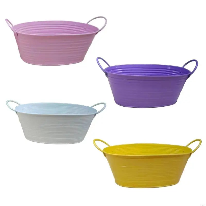 Oval Iron Planter Container Tabletop Garden Balcony Party Decoration