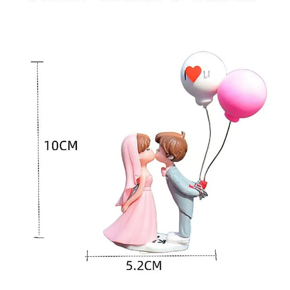 Get Married Car Ornaments Wedding Dress Resin Cartoon Couples Model Zpaxo